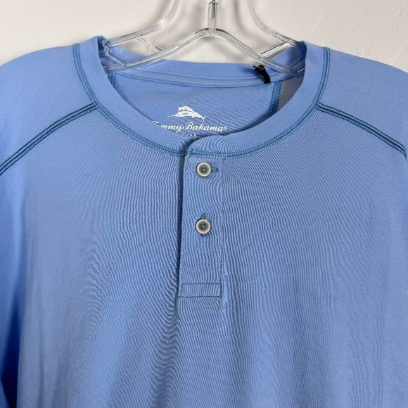 Tommy Bahama Paradise Valley Long-Sleeve Henley Shirt Size M $95 Light Sky Blue - Picture 2 of 6